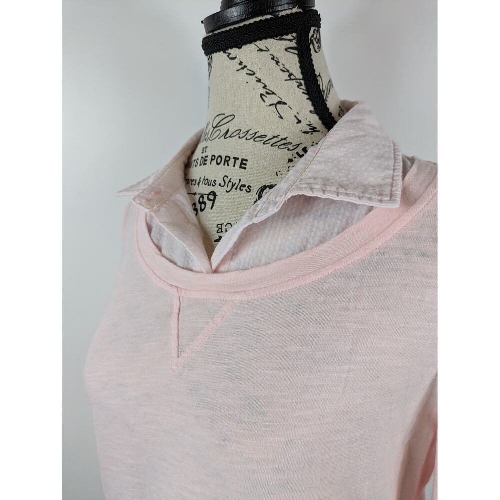 Tommy Hilfiger Womens Small Layered Blouse Light Pink Casual Work Top Shirt - Picture 5 of 11